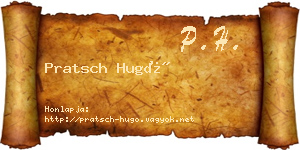 Pratsch Hugó névjegykártya